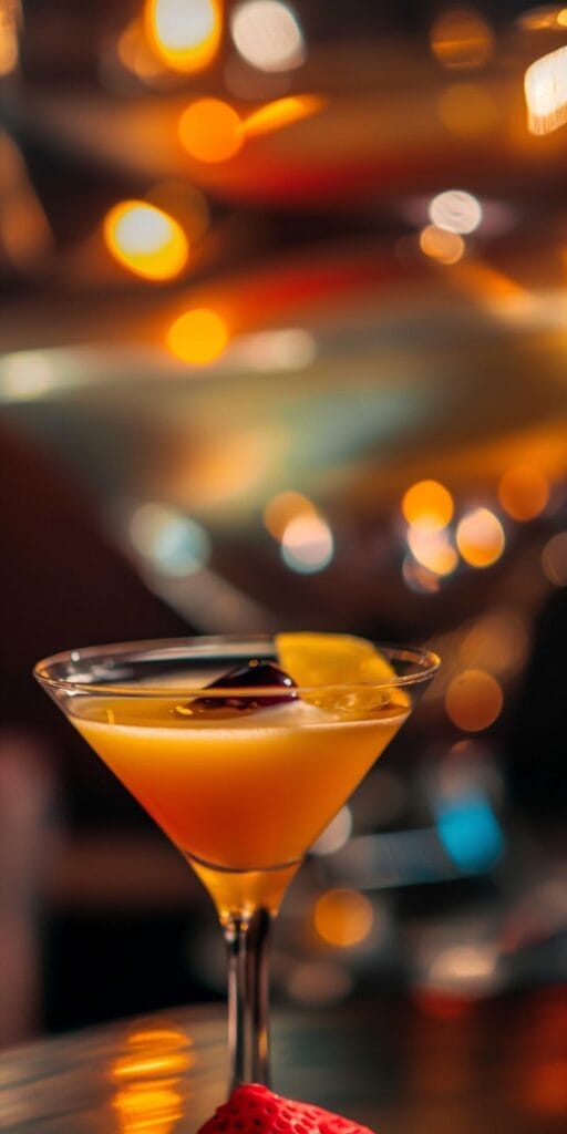 Detailed Close Up Shot Of The Pornstar Martini Cocktail
